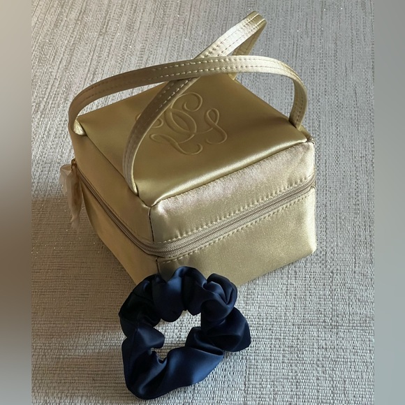 GUERLAIN Accessories - GUERLAIN Paris Pouch + Satin Scrunchie Jewelry OR Cosmetic Pouch w/handles NEW